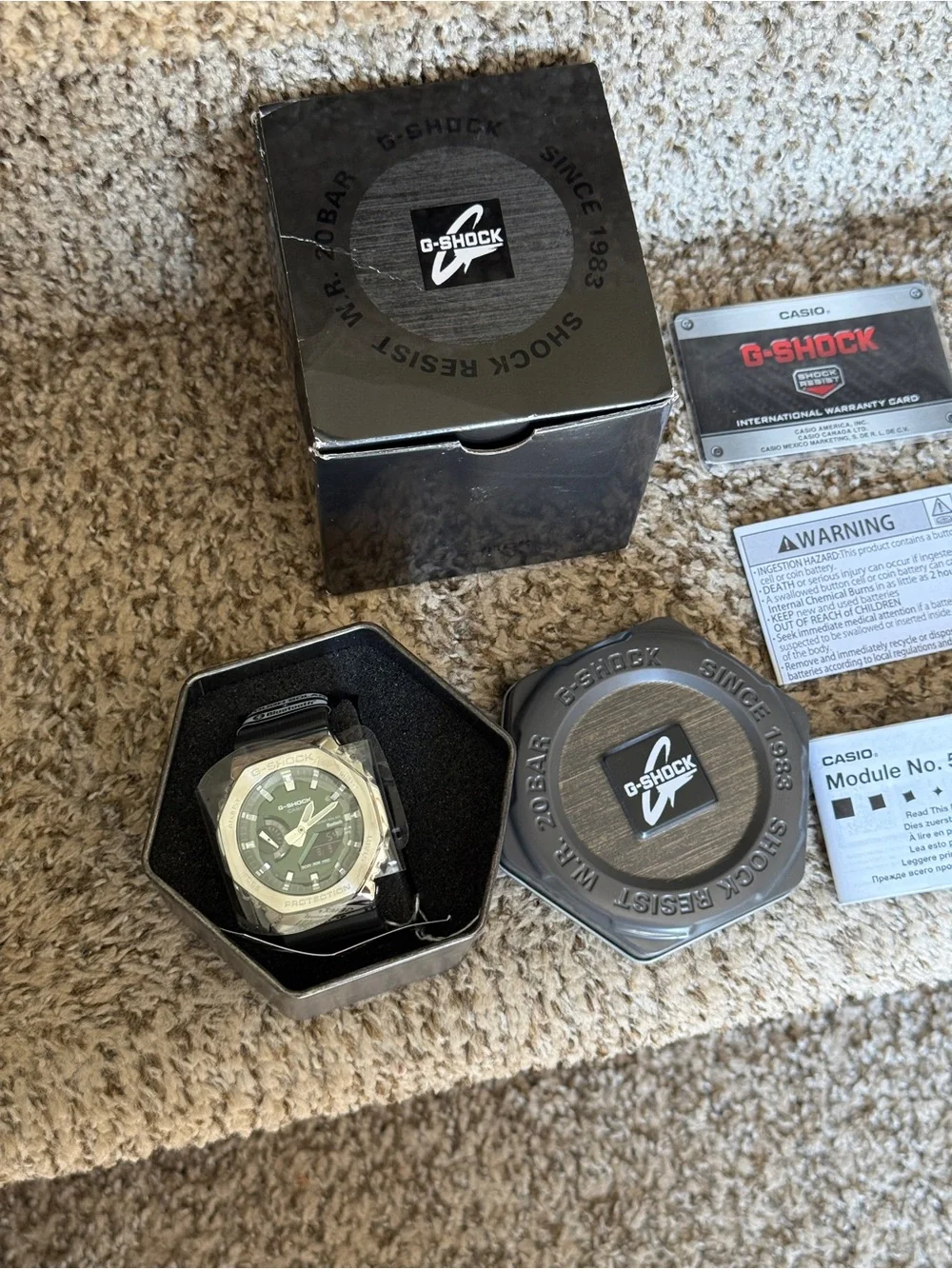 G-Shock Casio G-Steel Solar Connected Green Dial Black Resin Strap Watch Men’s